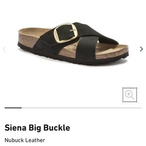 Birkenstock sandal Siena big buckle black nubuck leather